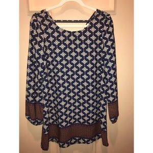 Patterned long sleeve dress